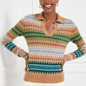 Talbot's Fair Isle Jhonny neck SP Small Petite Sweater NWT $89